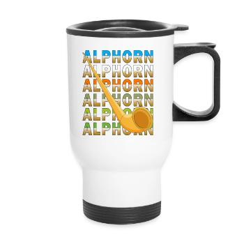 ALPHORN - Thermobecher mit Tragegriff - Weiß - Vorne