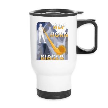 ALPHORN BLÄSER - Thermobecher mit Tragegriff - Weiß - Vorne