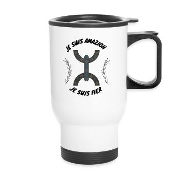 Sweat à capuche premium Femme je suis amazigh - Tasse isotherme avec poignée - blanc - Devant