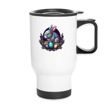 Rabbit Easter Bunny - Thermal mug with handle - white - Front