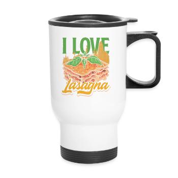 Lasagna Design for an Italian Food Lover - Thermal mug with handle - white - Front