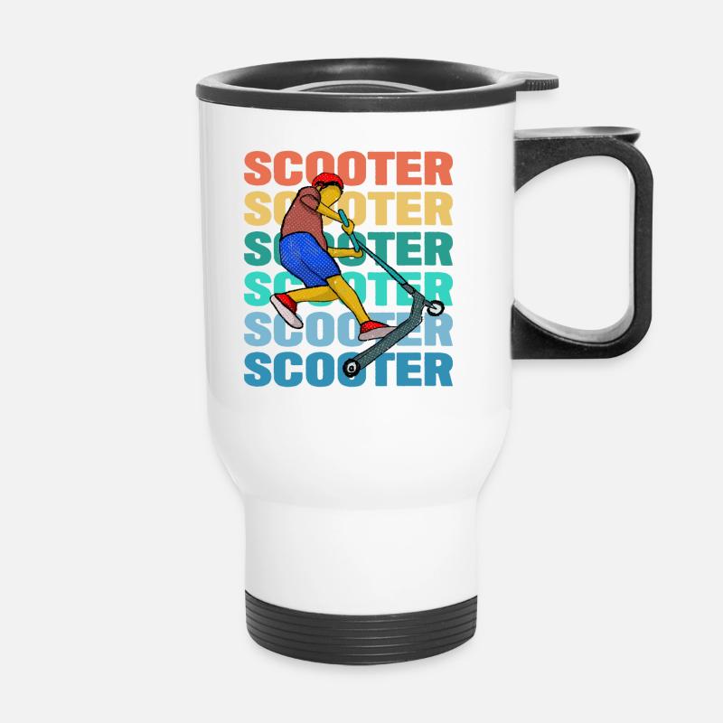 Scootering bunt - Thermobecher mit Tragegriff - Weiß