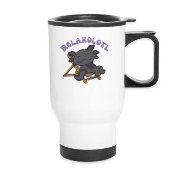 Relaxolotl Axolotl amoureux doux animaux relax - Tasse isotherme avec poignée - blanc - Devant