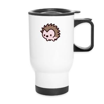 Mignon Kawaii Hedgehog Design - Tasse isotherme avec poignée - blanc - Devant