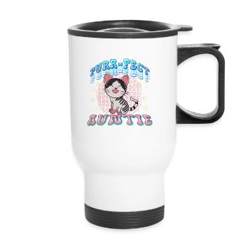 Purr Fact Auntie 1 - Thermal mug with handle - white - Front