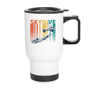 Skydiving Skydive Retro Vintage - Thermal mug with handle - white - Front