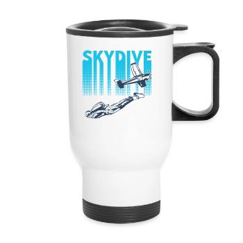 Parachutisme en parachute - Tasse isotherme avec poignée - blanc - Devant