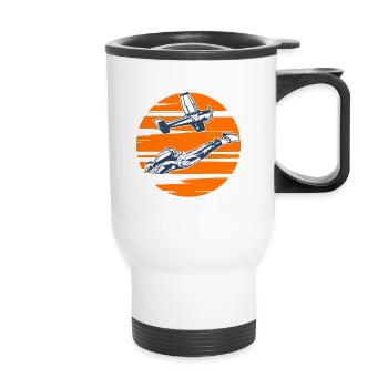 Skydiving Skydiver Sunset - Thermal mug with handle - white - Front