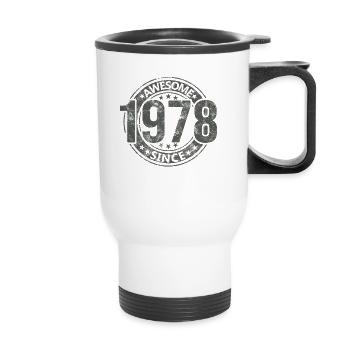 Awesome Since Jahrgang 1978 Retro Geburtstag - Thermobecher mit Tragegriff - Weiß - Vorne