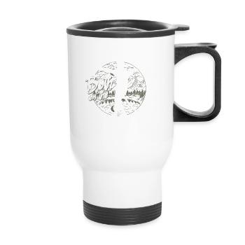 Balance is key, both on the slackline and in life - Thermal mug with handle - white - Front