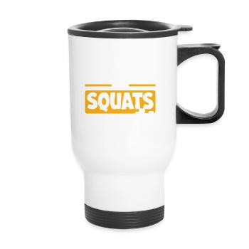 Built by Squats Shaped by Bubbles - Thermobecher mit Tragegriff - Weiß - Vorne