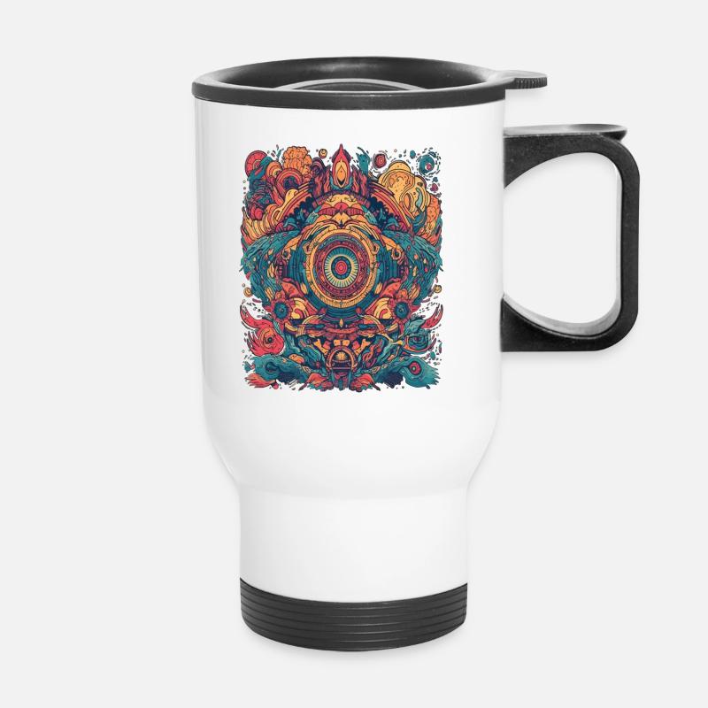 Magic Psychedelic Trip Abstract Design - Thermal mug with handle - white