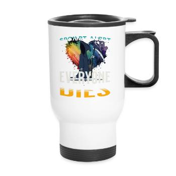 spoiler alert everyone dies - Thermal mug with handle - white - Front