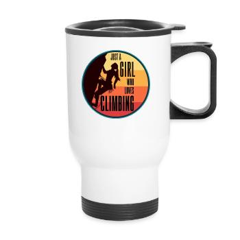Climbing Womens Just A Girl Who Loves Climbing - Thermal mug with handle - white - Front