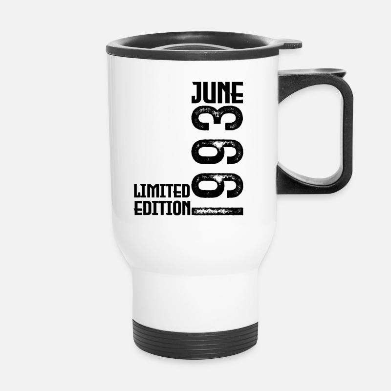 Gift June 1993 anniversary June 1993. June 1993 - Thermal mug with handle - white