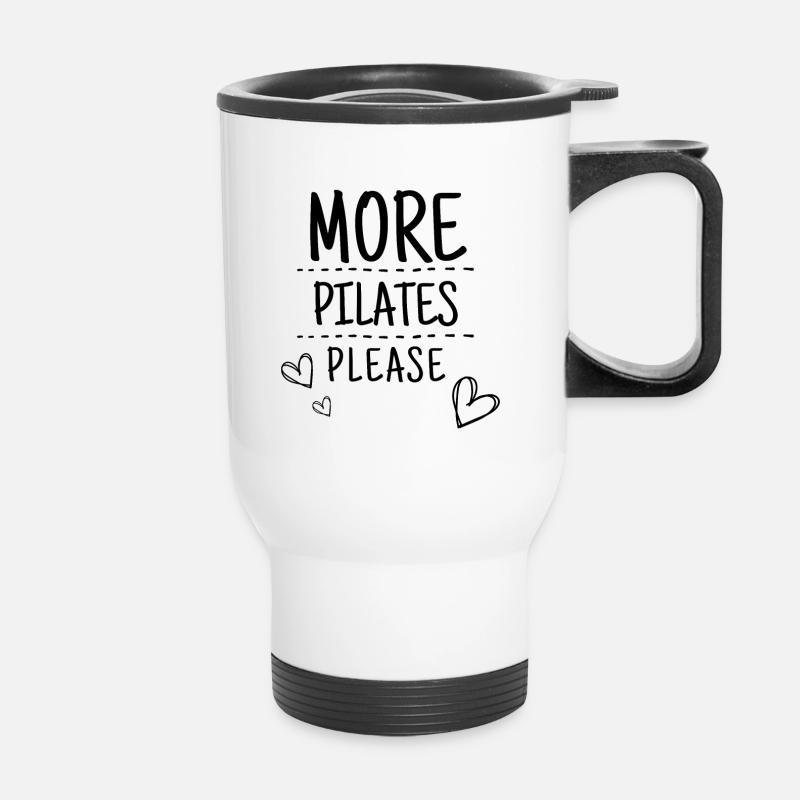 MORE PILATES PLEASE - MORE PILATES PLEASE! - Thermal mug with handle - white