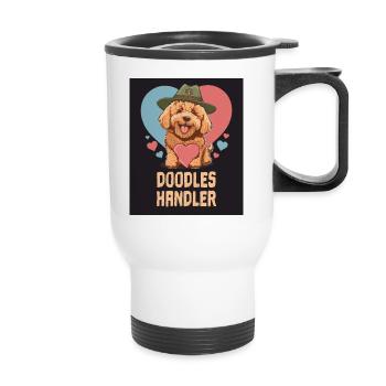 Doodles Handler Goldendoodle Dad Doodle Mama Mignon - Tasse isotherme avec poignée - blanc - Devant
