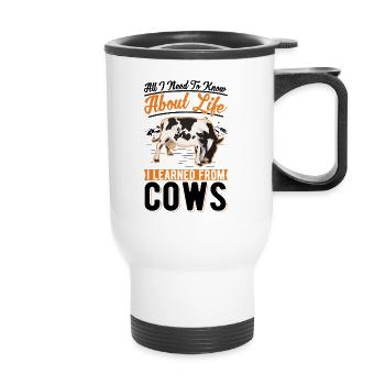 Cow Gift Cattle Breeder Farmer - Tasse isotherme avec poignée - blanc - Devant