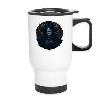 Esthétique de fille gothique noire - Tasse isotherme avec poignée - blanc - Devant