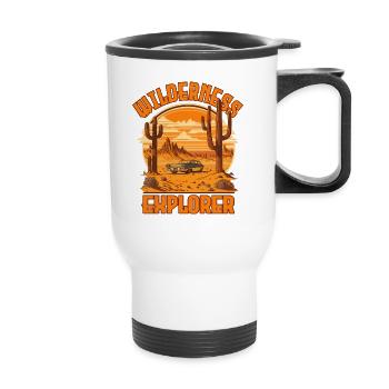 WILDERNESS EXPLORER Retro style - Thermal mug with handle - white - Front