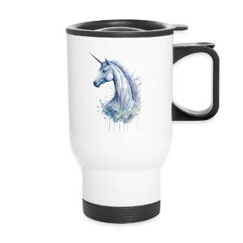 An Enchanting Watercolor Unicorn - Thermal mug with handle - white - Front
