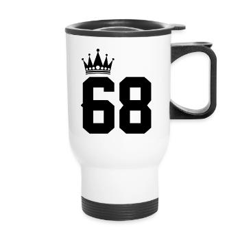 68 - Thermobecher mit Tragegriff - Weiß - Vorne