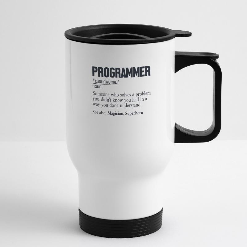 Programmer Definition Softwareentwickler Coder Thermobecher mit Tragegriff