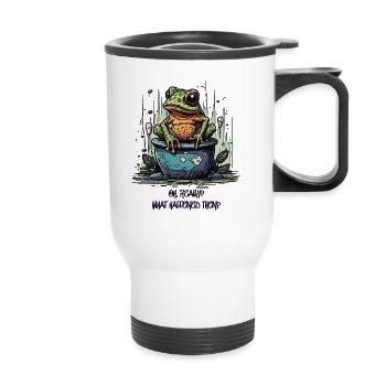 The Really Interested Frog in the Pond - Thermal mug with handle - white - Front