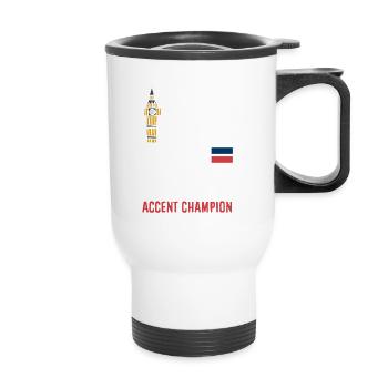 Hear Me Roar Fake British Accent Champion - Tasse isotherme avec poignée - blanc - Devant