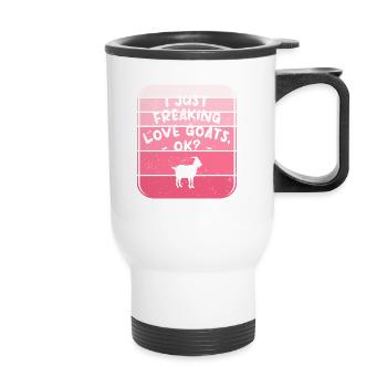 I Just Freaking Love Goats Ok Goat Lover - Thermal mug with handle - white - Front