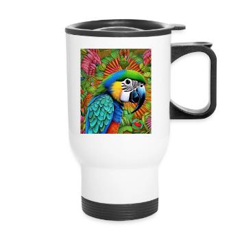 Parrot - Thermal mug with handle - white - Front