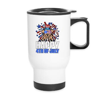 HAPPY 4TH OF JULY - Thermal mug with handle - white - Front