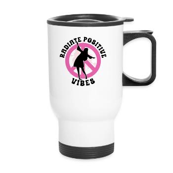 Hippie Peace Sign Peace Flowers Flower Child - Thermal mug with handle - white - Front
