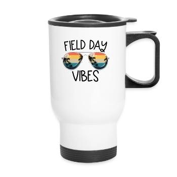 Field Day Vibes �ler Kinder Lehrer Field Tag - Thermobecher mit Tragegriff - Weiß - Vorne