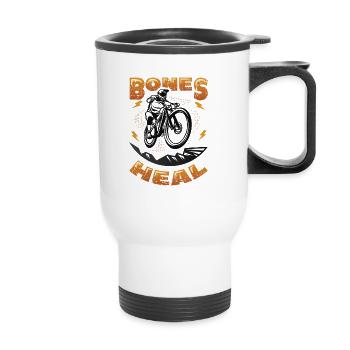 Guérison osseuse, VTT, VTT, BMX - Tasse isotherme avec poignée - blanc - Devant