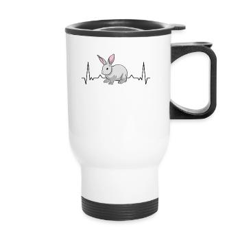 Rabbit Heartbeat Bunny - Thermal mug with handle - white - Front