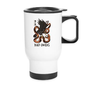 Bad Omens Eagle und Snake Japaner Anime Bad Omens - Thermobecher mit Tragegriff - Weiß - Vorne