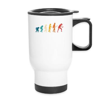 Ping Pong Human Evolution Table Drôle - Tasse isotherme avec poignée - blanc - Devant