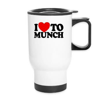 Ich liebe es, rotes Herz f�r Erwachsene Humor Lieb - Thermobecher mit Tragegriff - Weiß - Vorne