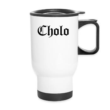 Cholo Latino mexikanischer M�nnercholo - Thermobecher mit Tragegriff - Weiß - Vorne