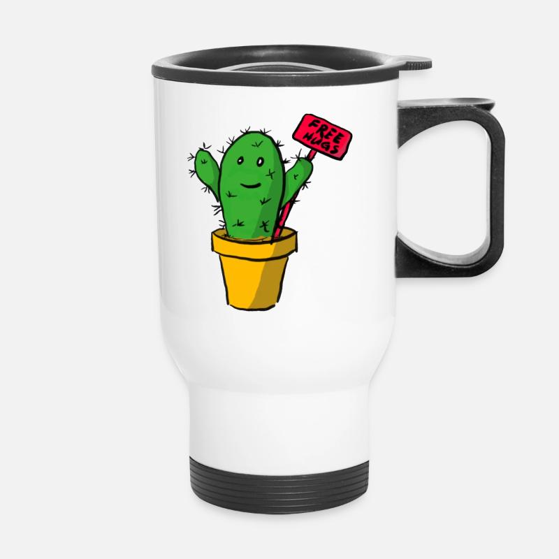 Câlins sans cactus - Tasse isotherme avec poignée - blanc