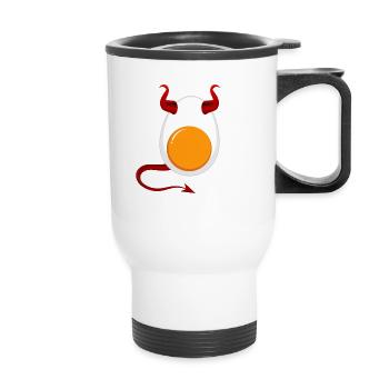 Funny Halloween Devil Egg Food Lover Spooky - Thermal mug with handle - white - Front