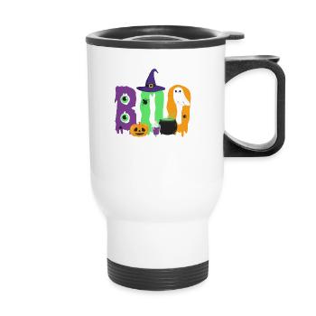 Boo Halloween Spinne Geist Pumkin Hexe Zombie - Thermobecher mit Tragegriff - Weiß - Vorne