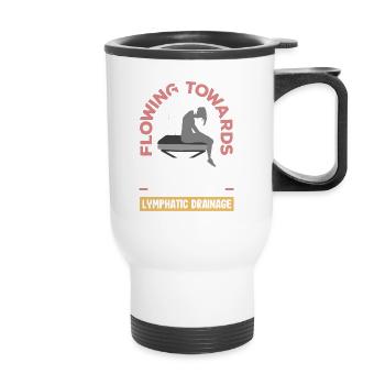 Aller vers le bien-être Embrasser lymphatique - Tasse isotherme avec poignée - blanc - Devant