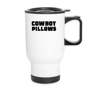 Cowboy -Kissen Western Cow Cowboy -Kissen - Thermobecher mit Tragegriff - Weiß - Vorne