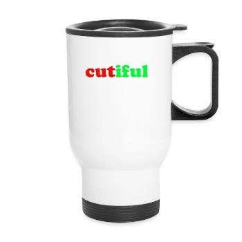 Cutiful My Blend Between Cute and Beautiful - Thermal mug with handle - white - Front