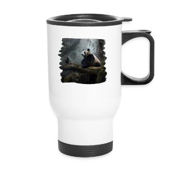 Pandas réaliste Panda Panda géant - Tasse isotherme avec poignée - blanc - Devant