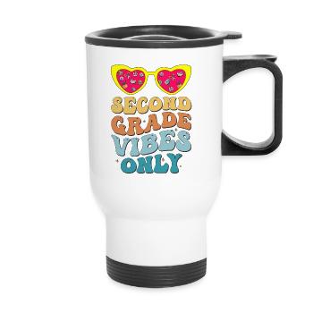 Second Grade Vibes seulement Vintage de la rentrée scolaire - Tasse isotherme avec poignée - blanc - Devant