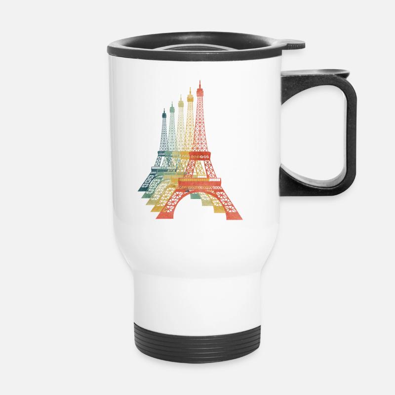 Eifel Tower Retro Vintage Farbe - Thermobecher mit Tragegriff - Weiß