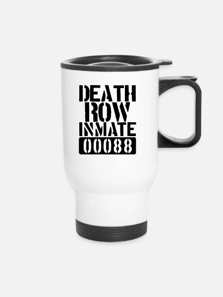 Death Row Insasse lustige Halloween -Gef�ngniskost - Thermobecher mit Tragegriff - Weiß